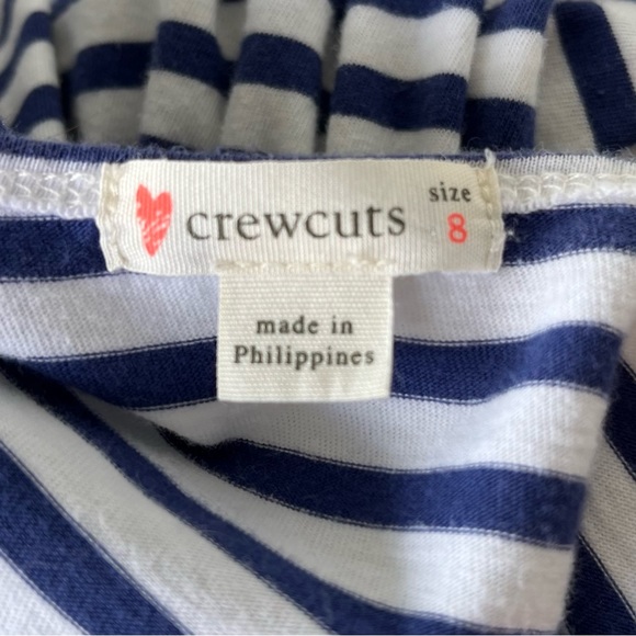 •Crewcuts• Blue/White Striped Dress with Ruffles - Size 8 - Picture 2 of 7